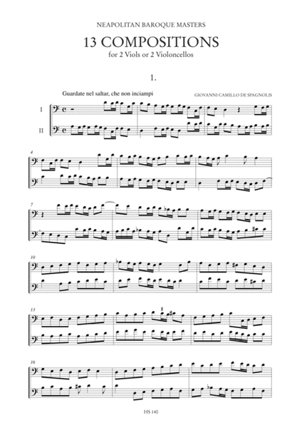 13 Compositions for 2 Viols or 2 Violoncellos