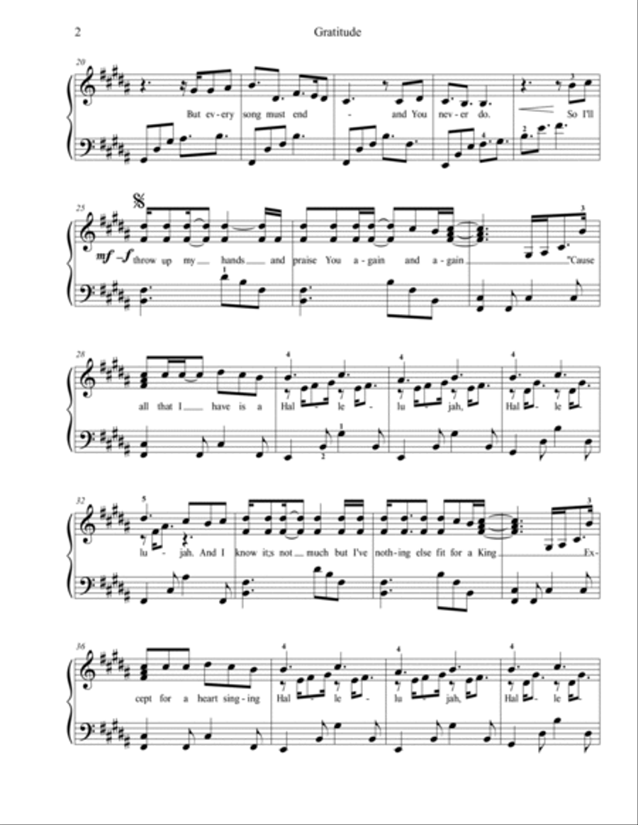 Gratitude Piano Solo scores gallery preview page 3