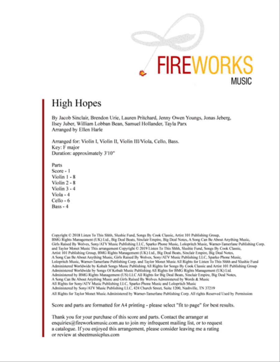 High Hopes String Orchestra scores gallery preview page 2