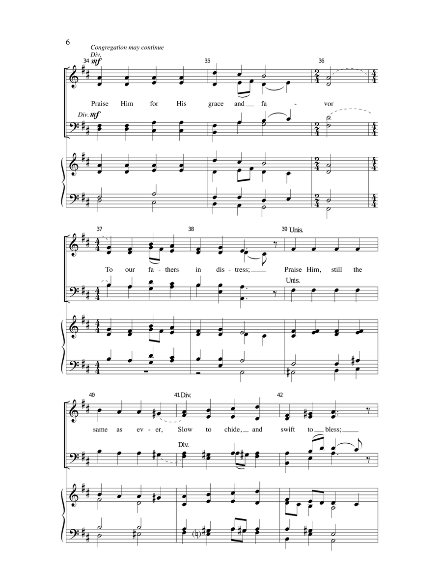 Praise, My Soul, The King Of Heaven (arr. Duane Funderburk) 4-Part scores gallery preview page 5