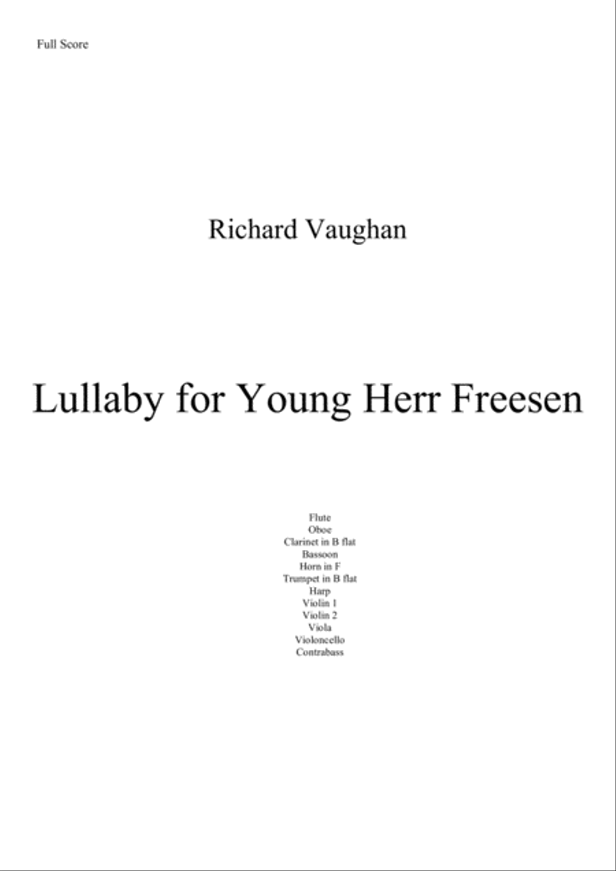Lullaby for Young Herr Freesen Chamber Orchestra scores gallery preview page 1