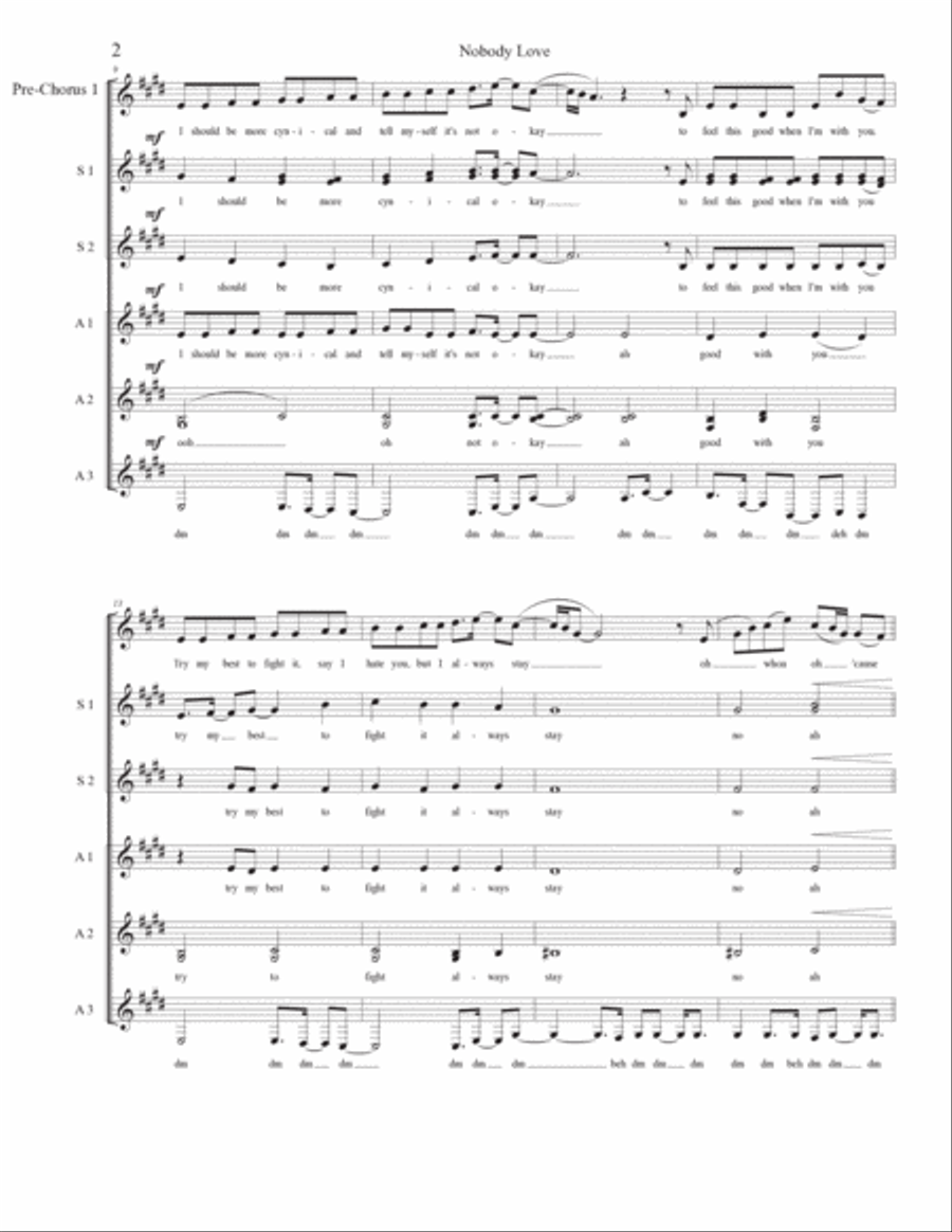 Nobody Love Nobody Love SSA scores gallery preview page 2