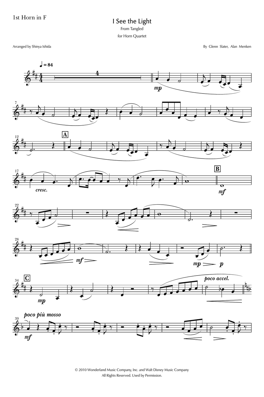 I See The Light Brass Quartet scores gallery preview page 5