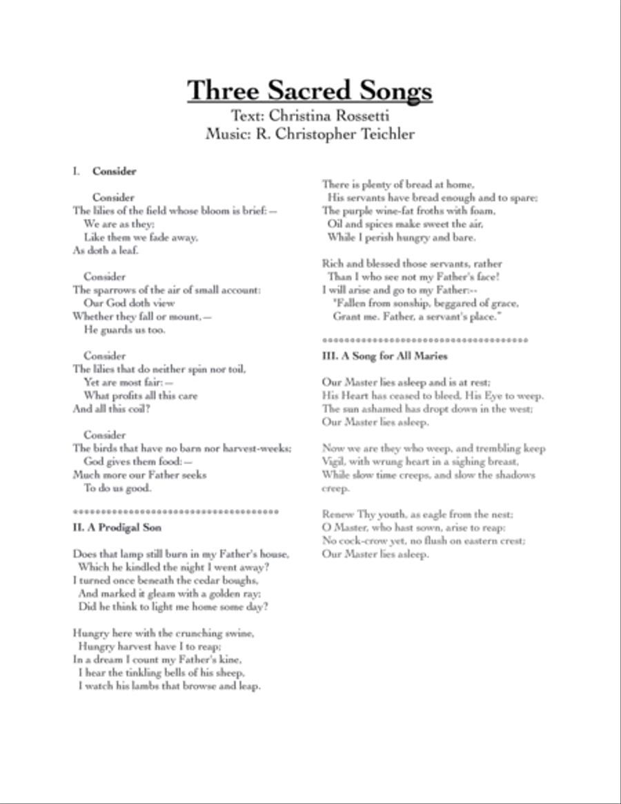 Three Sacred Songs (Soprano, Flute, Piano) Chamber Music scores gallery preview page 3