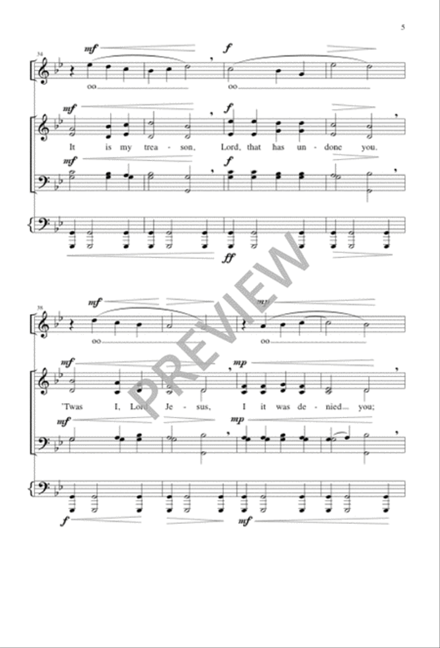 Ah, Holy Jesus Ah, Holy Jesus 4-Part scores gallery preview page 5