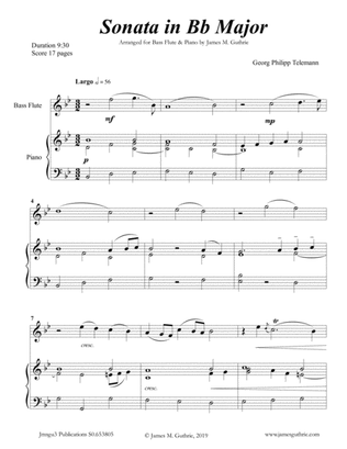 Telemann: Sonata in Bb Major for Bass Flute & Piano