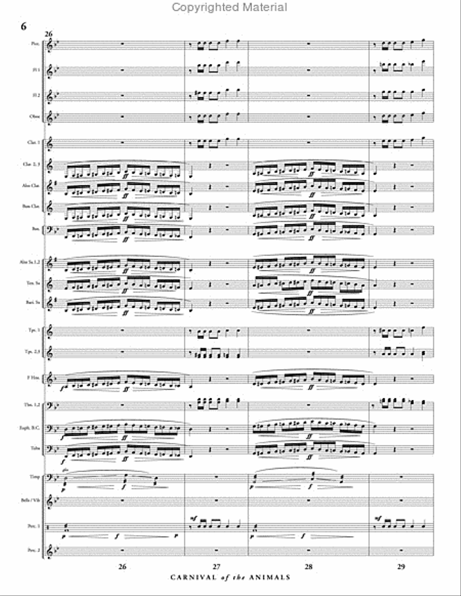 Carnival of the Animals Concert Band scores gallery preview page 7