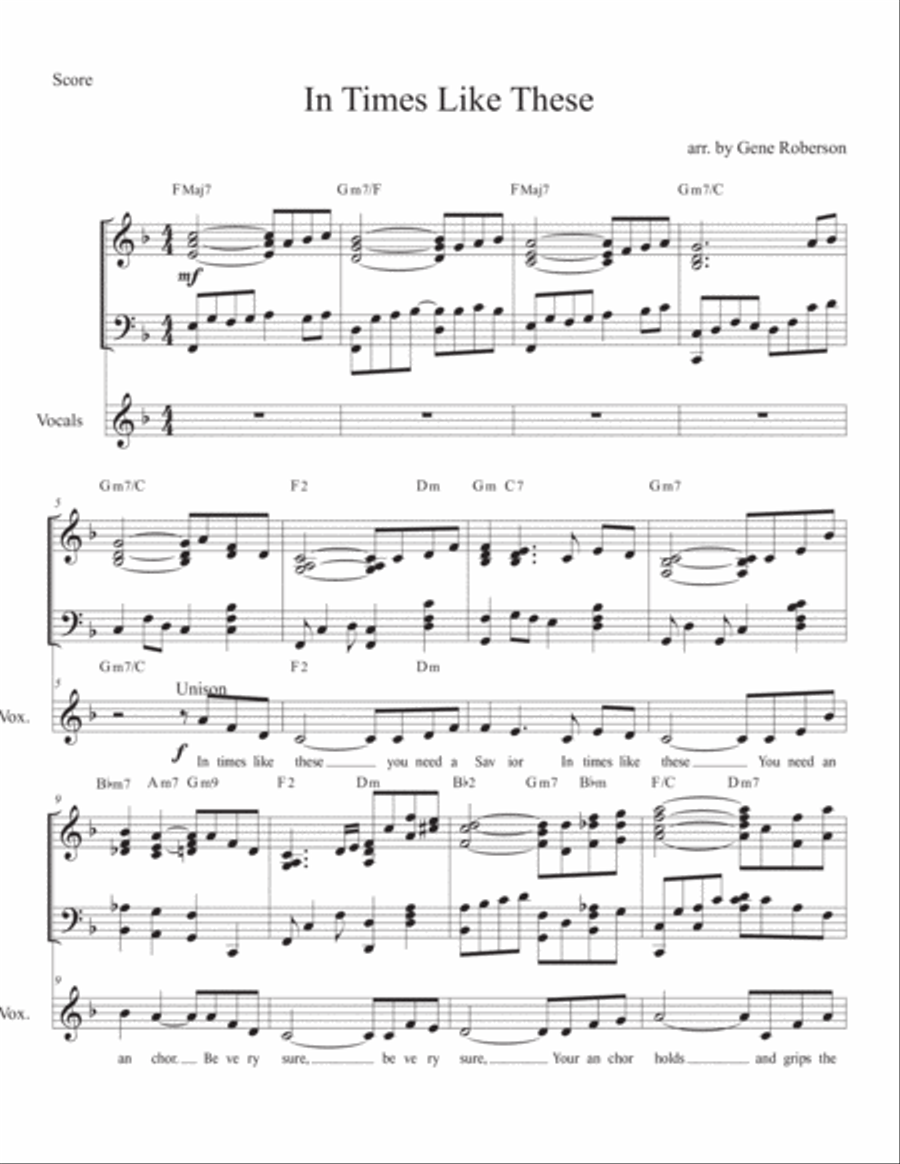 In Times Like These Vocal Solo - Quartet In Times Like These Vocal Solo - Quartet Choir scores gallery preview page 2