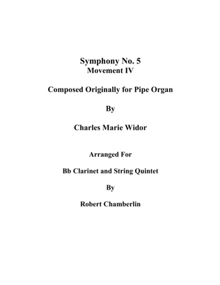 Charles Marie Widor's Symphony No. 5 Movement IV (Instrumental arrangement)