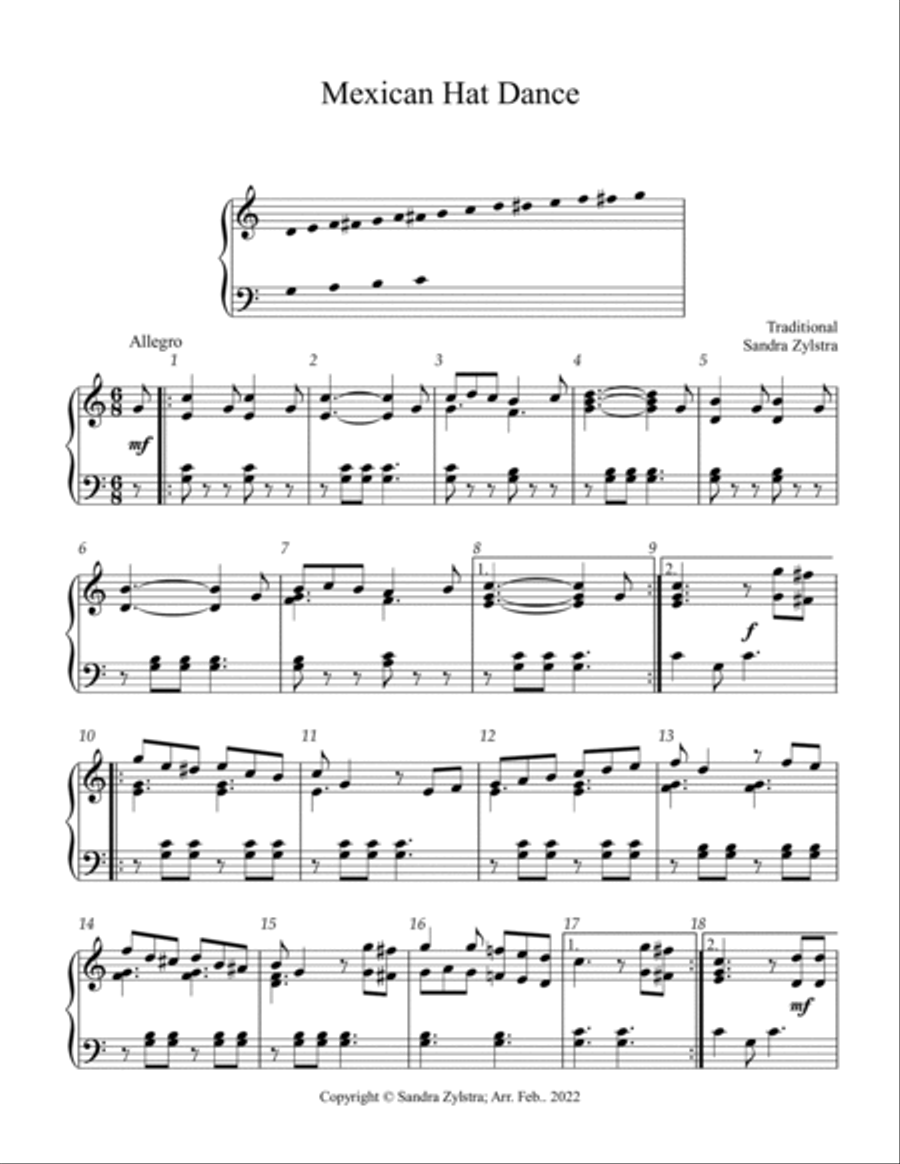 Mexican Hat Dance (2 octave handbells) 2-Octaves scores gallery preview page 2