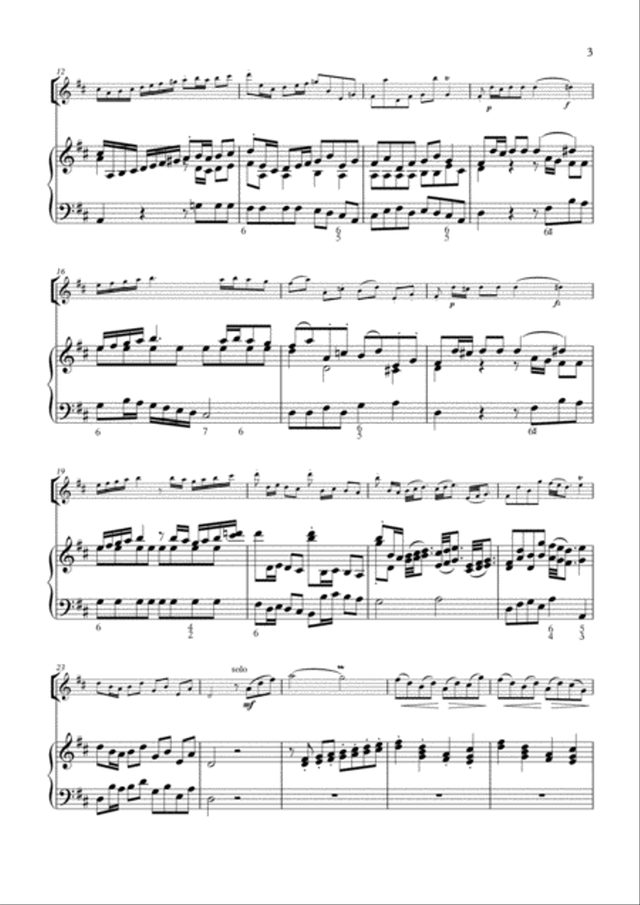 Quantz Flute Concerto in D, QV 5:45 Small Ensemble scores gallery preview page 3