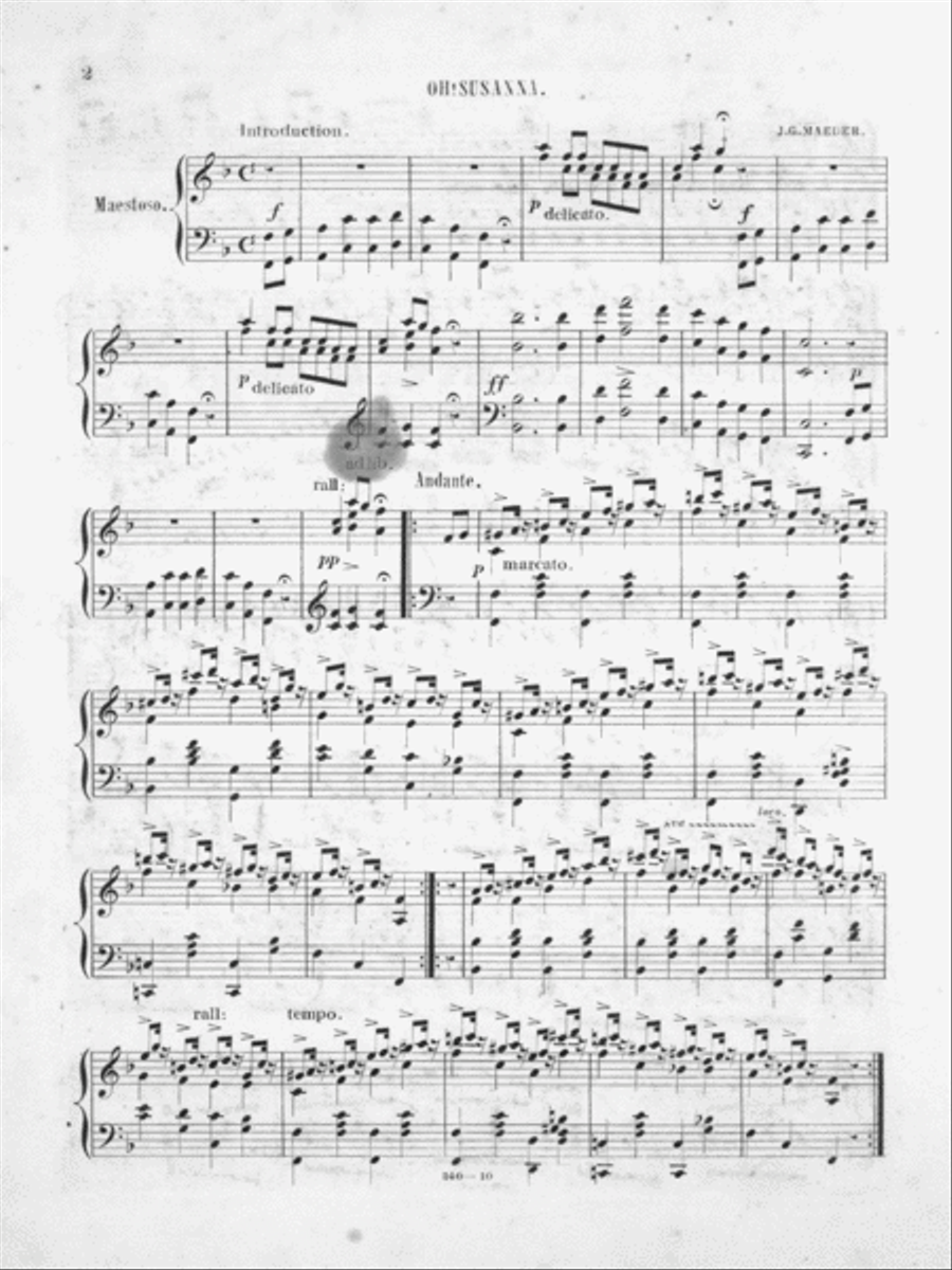Oh! Susanna. Introduction and Brilliant Variations Piano Solo scores gallery preview page 2