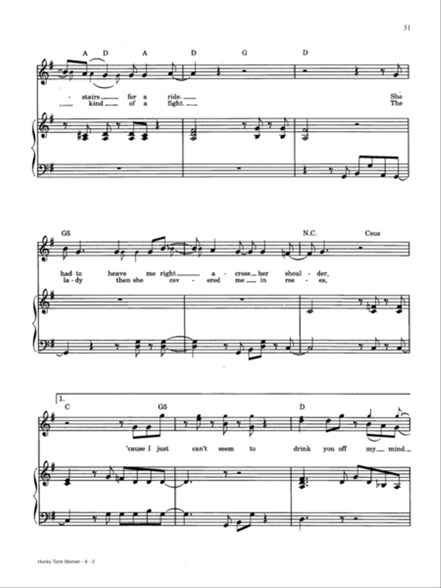Honky Tonk Women Honky Tonk Women Piano, Vocal, Guitar scores gallery preview page 2