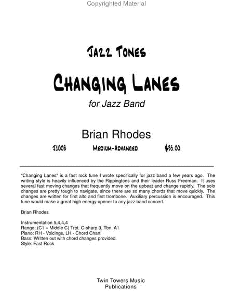 Changing Lanes Jazz Ensemble scores gallery preview page 2
