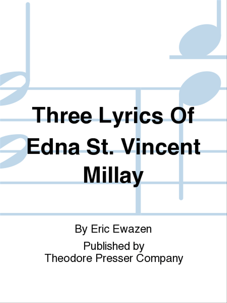Three Lyrics of Edna St. Vincent Millay Chamber Music scores gallery preview page 1