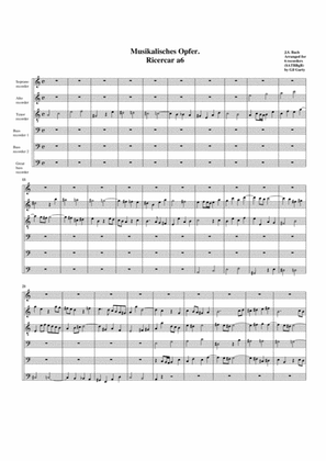 Ricercar a6 from Musikalisches Opfer, BWV 1079 (arrangement for 6 recorders)