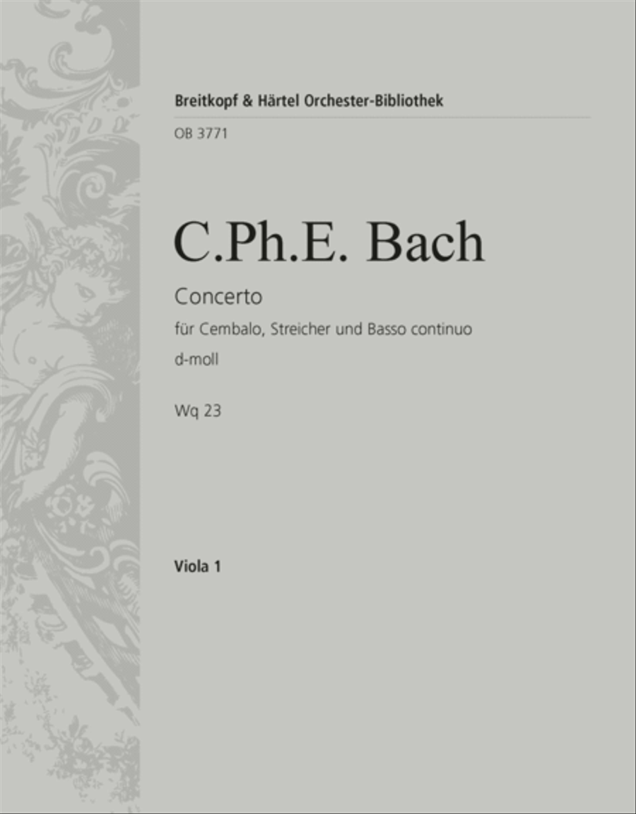 Harpsichord Concerto in D minor Wq 23 Orchestra scores gallery preview page 1