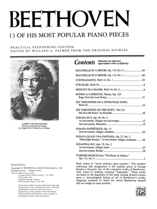 Beethoven: 13 of His Most Popular Piano Pieces