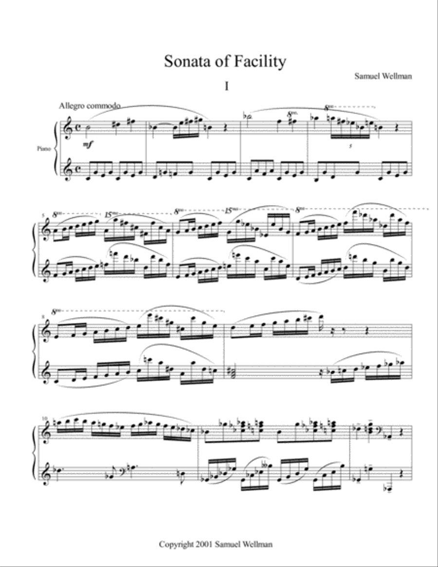 Sonata of Facility, Op. 135 (1st mvt.) Piano Solo scores gallery preview page 1