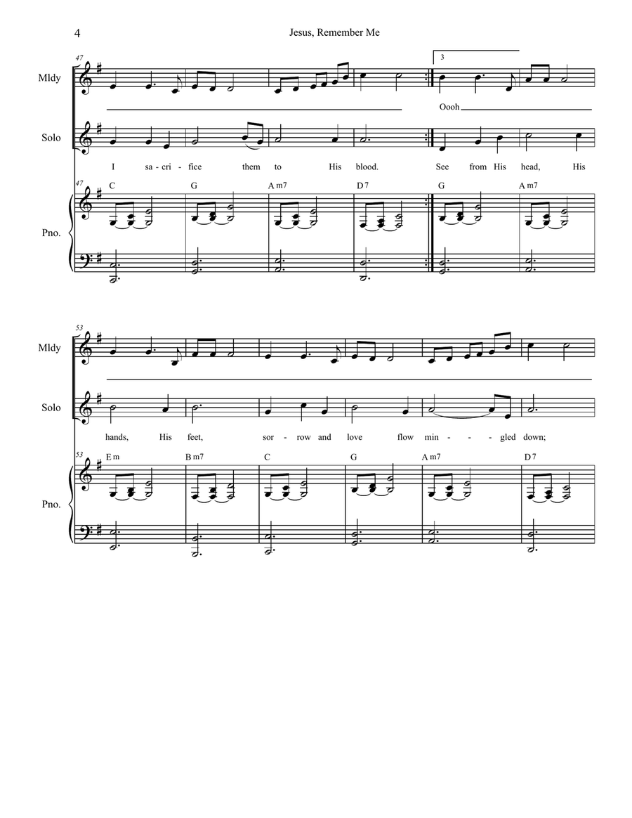 Jesus, Remember Me 3-Part scores gallery preview page 4