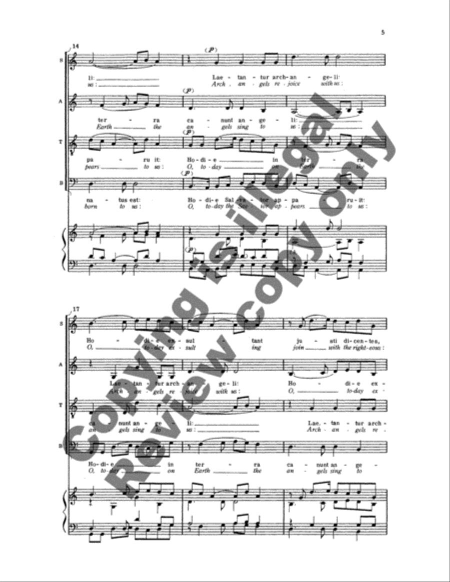 Three Christmas Motets: 1. Hodie Christus natus est (Christ is born today) 4-Part scores gallery preview page 11