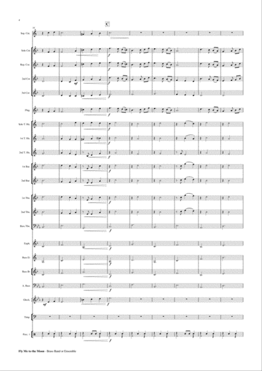 Fly Me To The Moon (in Other Words) Brass Ensemble scores gallery preview page 5