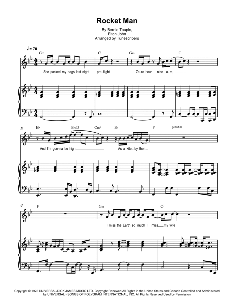 Rocket Man Voice scores gallery preview page 1