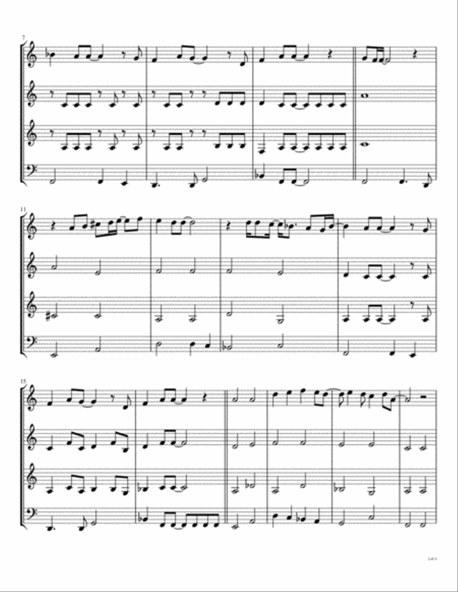 Yesterday Woodwind Quartet scores gallery preview page 3