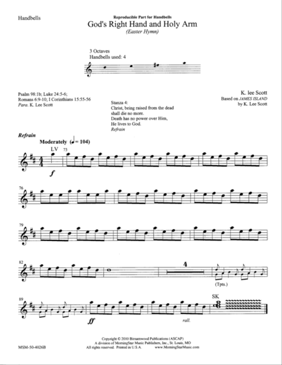 God's Right Hand and Holy Arm Choir scores gallery preview page 1
