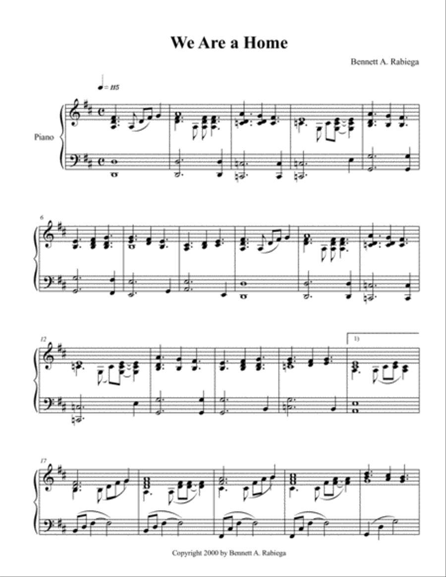 We Are a Home We Are a Home Piano Solo scores gallery preview page 2