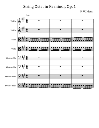 Book cover for String Octet in F# minor, Op. 1 - Score Only