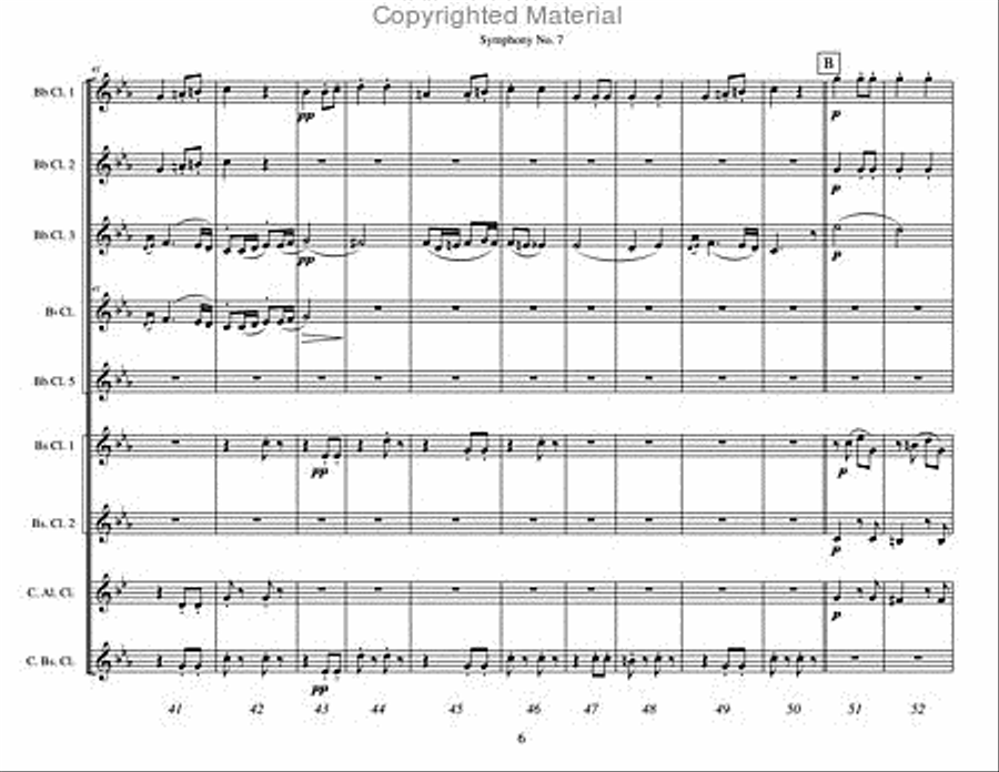 Symphony No. 7 Clarinet Choir scores gallery preview page 5
