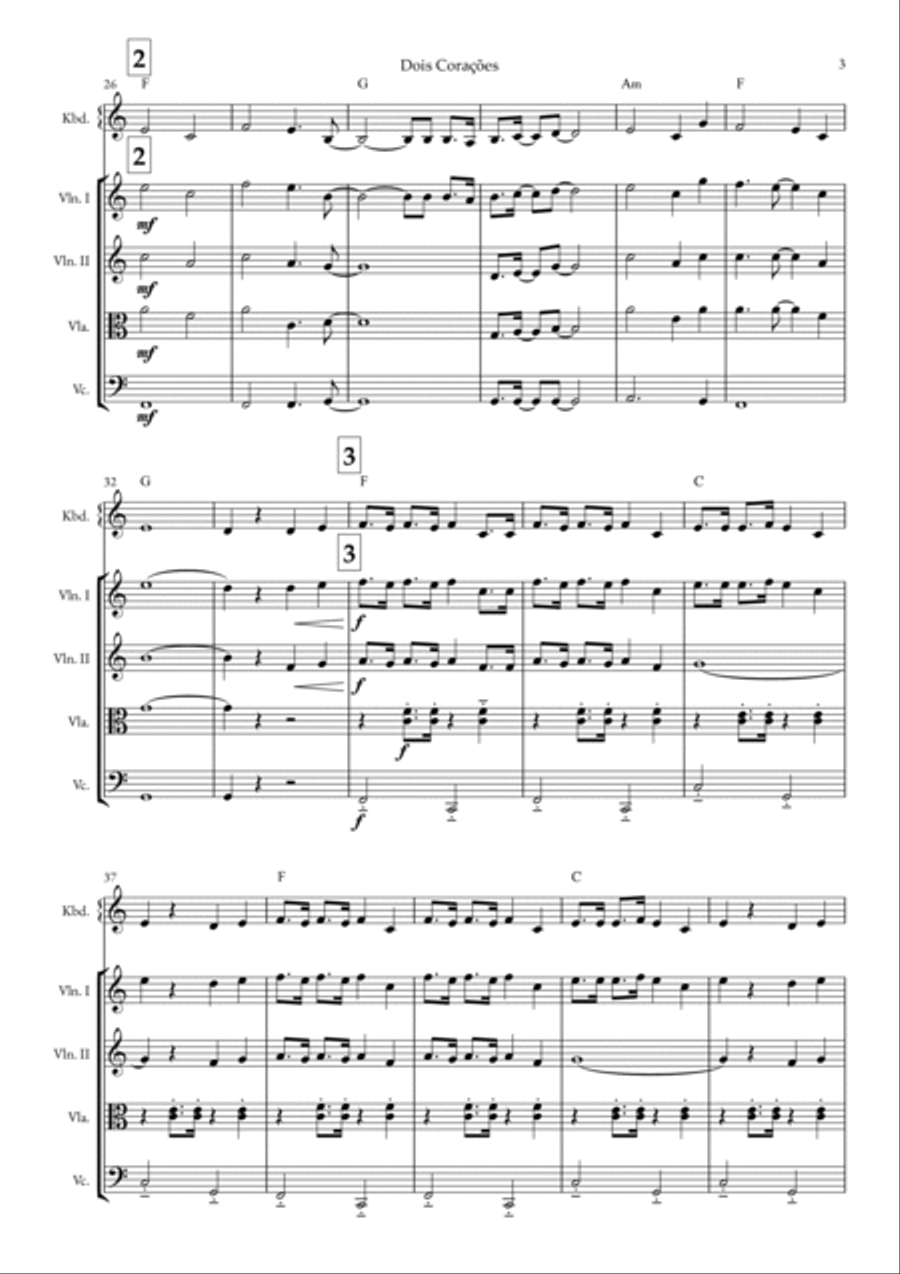 Dois Coracoes Piano, Vocal, Guitar scores gallery preview page 4
