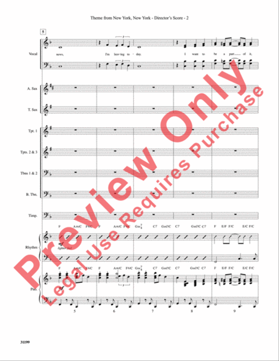 Theme from New York, New York Choir scores gallery preview page 3
