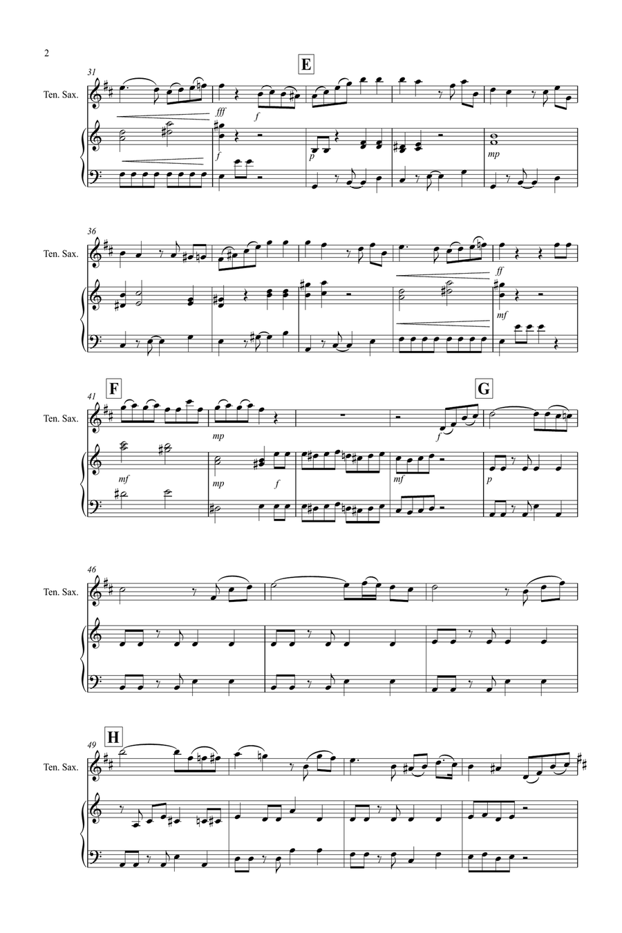 Tasty Tango for Tenor Saxophone and Piano Tenor Saxophone scores gallery preview page 2