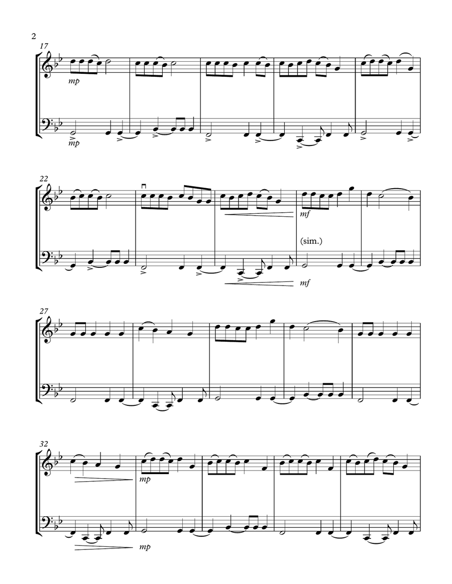 Old Town Road (remix) String Duet scores gallery preview page 2