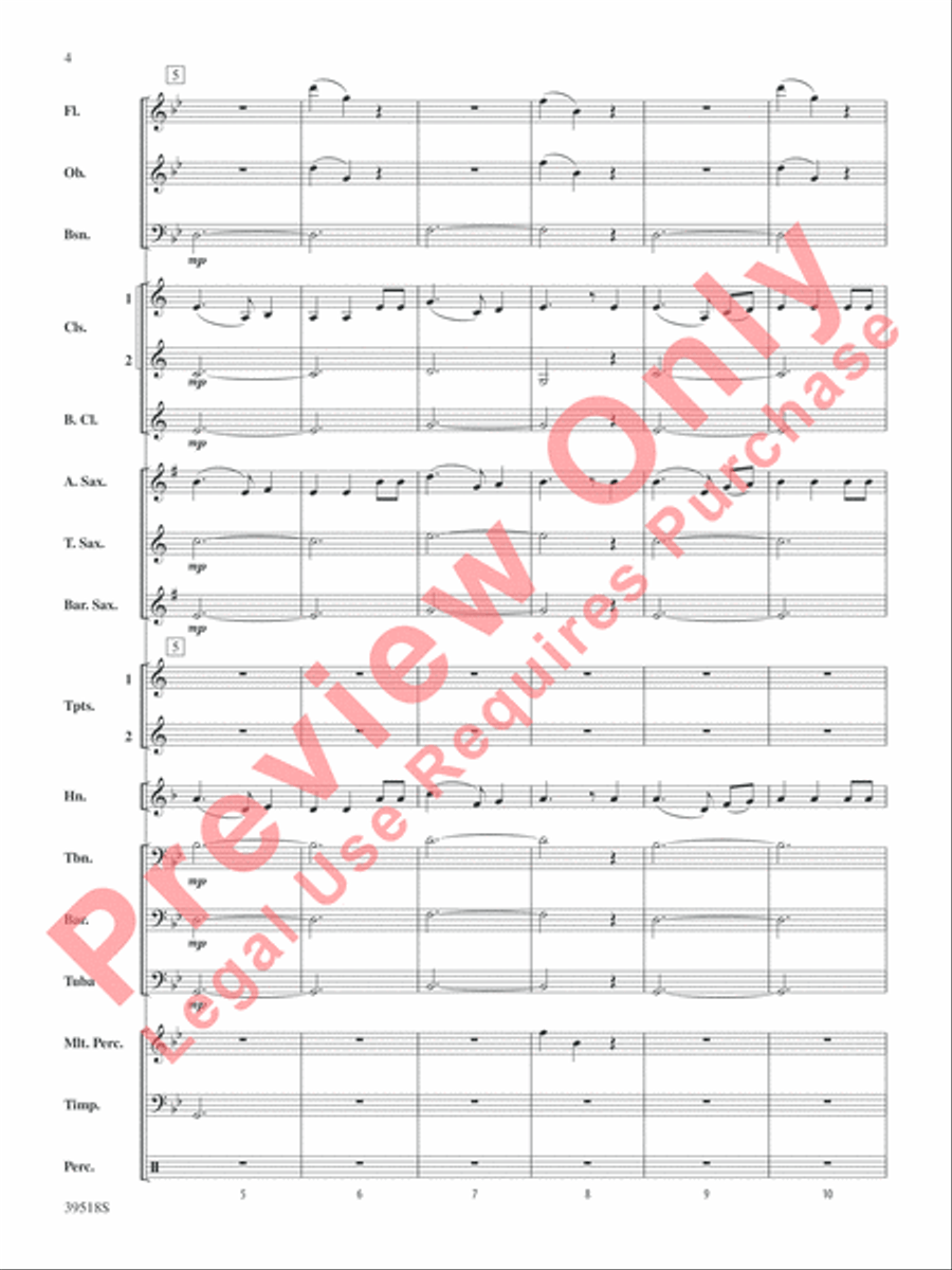 Willow, Willow Willow, Willow Concert Band scores gallery preview page 4