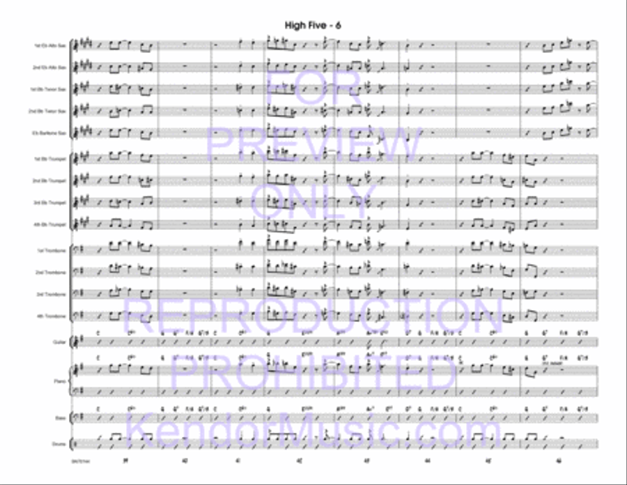 High Five (Full Score) High Five (Full Score) Jazz Ensemble scores gallery preview page 8