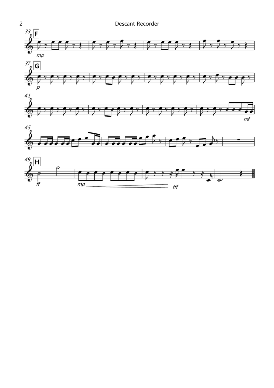 William Tell Overture for Recorder Quartet Recorder scores gallery preview page 6