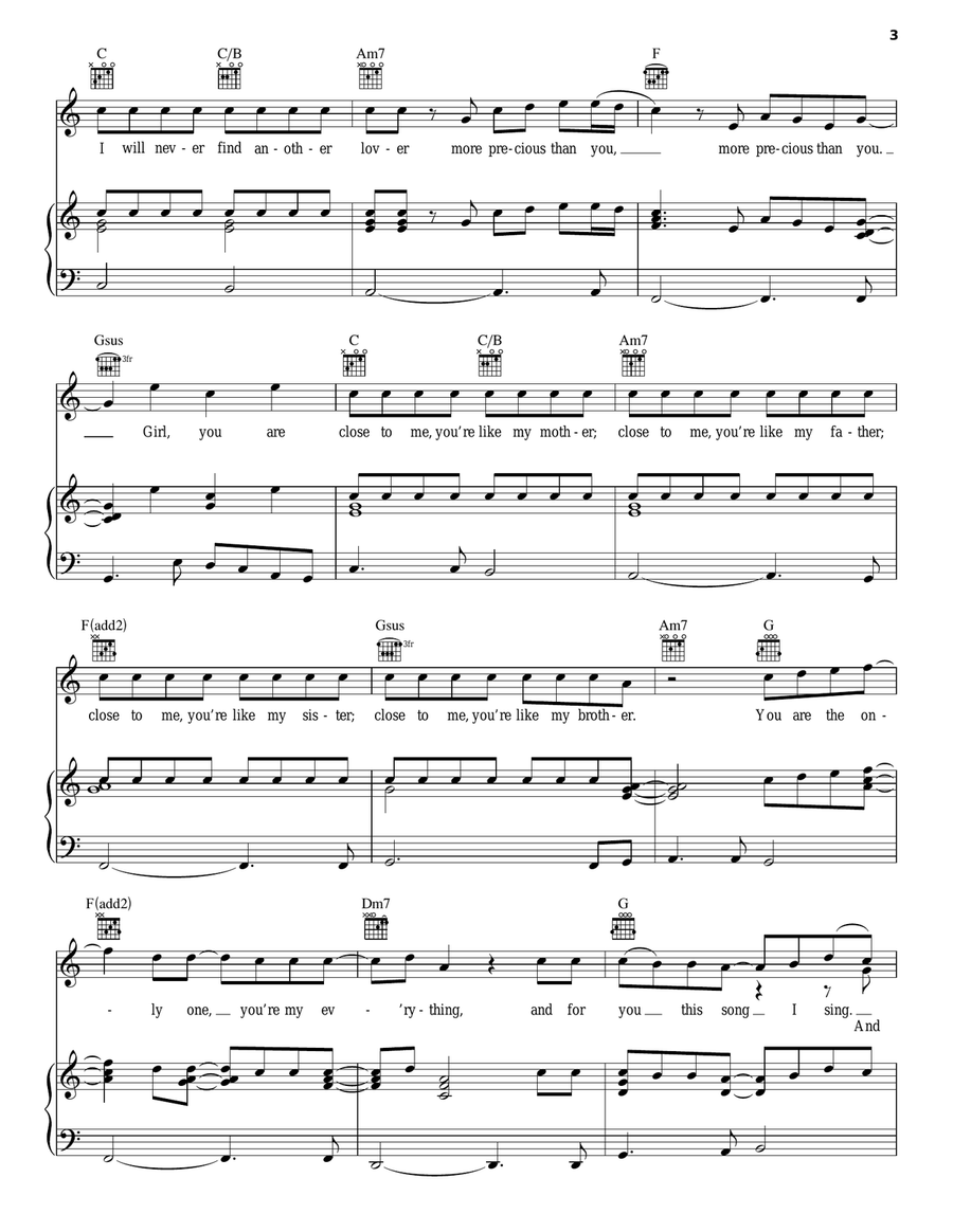 All My Life Piano, Vocal, Guitar scores gallery preview page 3