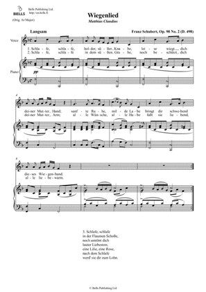 Wiegenlied, Op. 98 No. 2 (D. 498) (F Major)