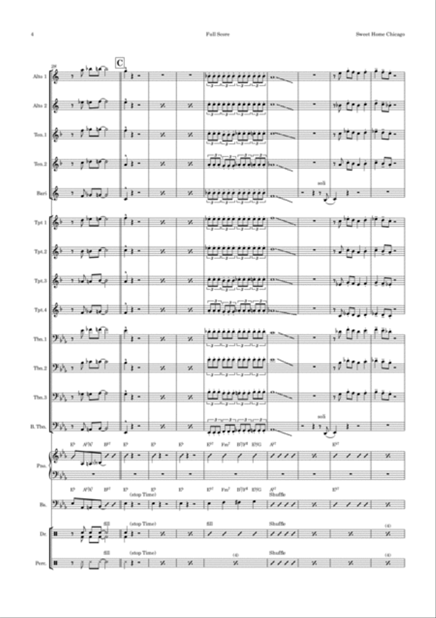Sweet Home Chicago Saxophone scores gallery preview page 4