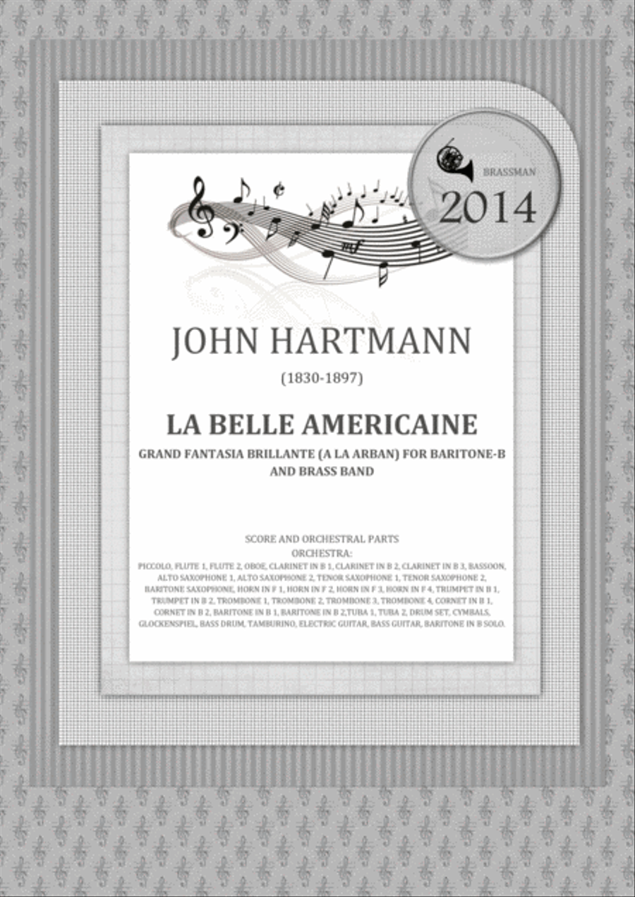 La Belle Americaine Grand Fantasia Brillante (A la Arban) for Baritone-B and Brass Band Concert Band scores gallery preview page 1