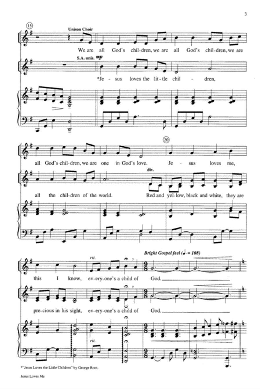 Jesus Loves Me 4-Part scores gallery preview page 4