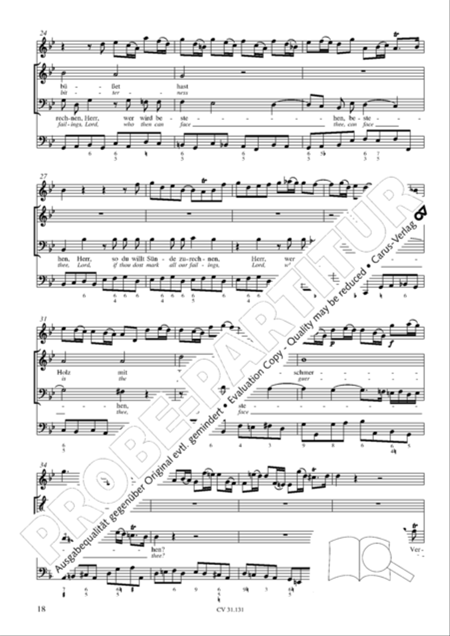 Form the deep, Lord, cried I, Lord, to Thee (Aus der Tiefe rufe ich, Herr, zu dir) 4-Part scores gallery preview page 19
