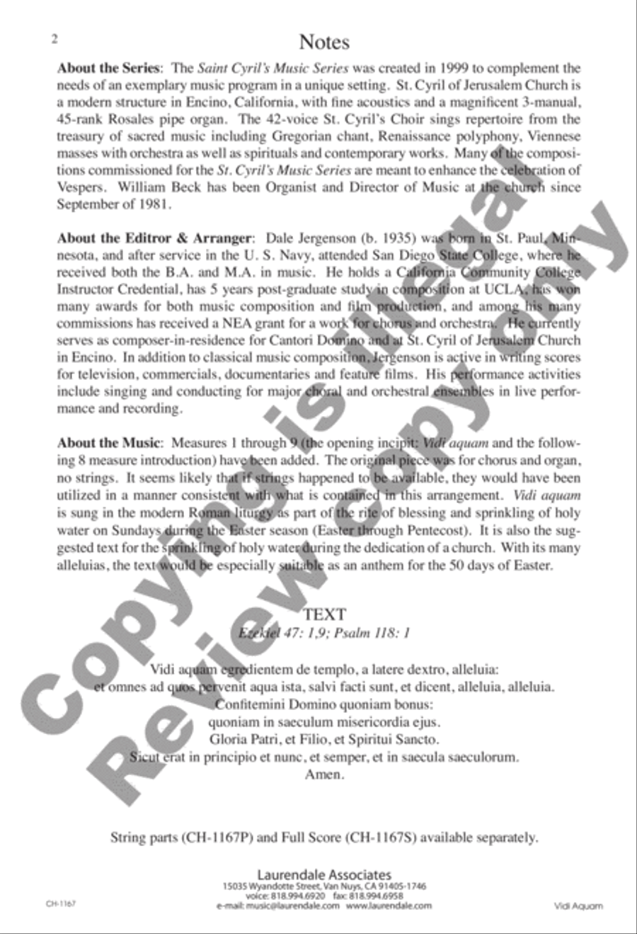 Vidi Aquam Vidi Aquam 4-Part scores gallery preview page 3