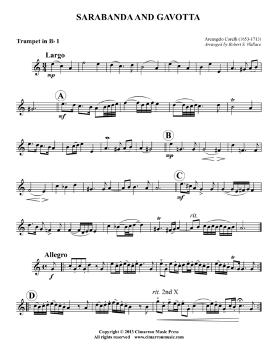 Sarabanda and Gavotta Brass Quintet scores gallery preview page 3