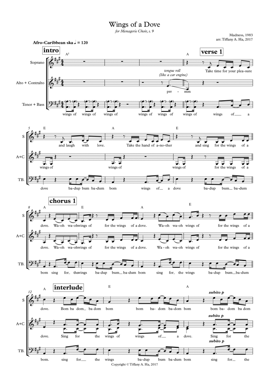 Wings Of A Dove 4-Part scores gallery preview page 1