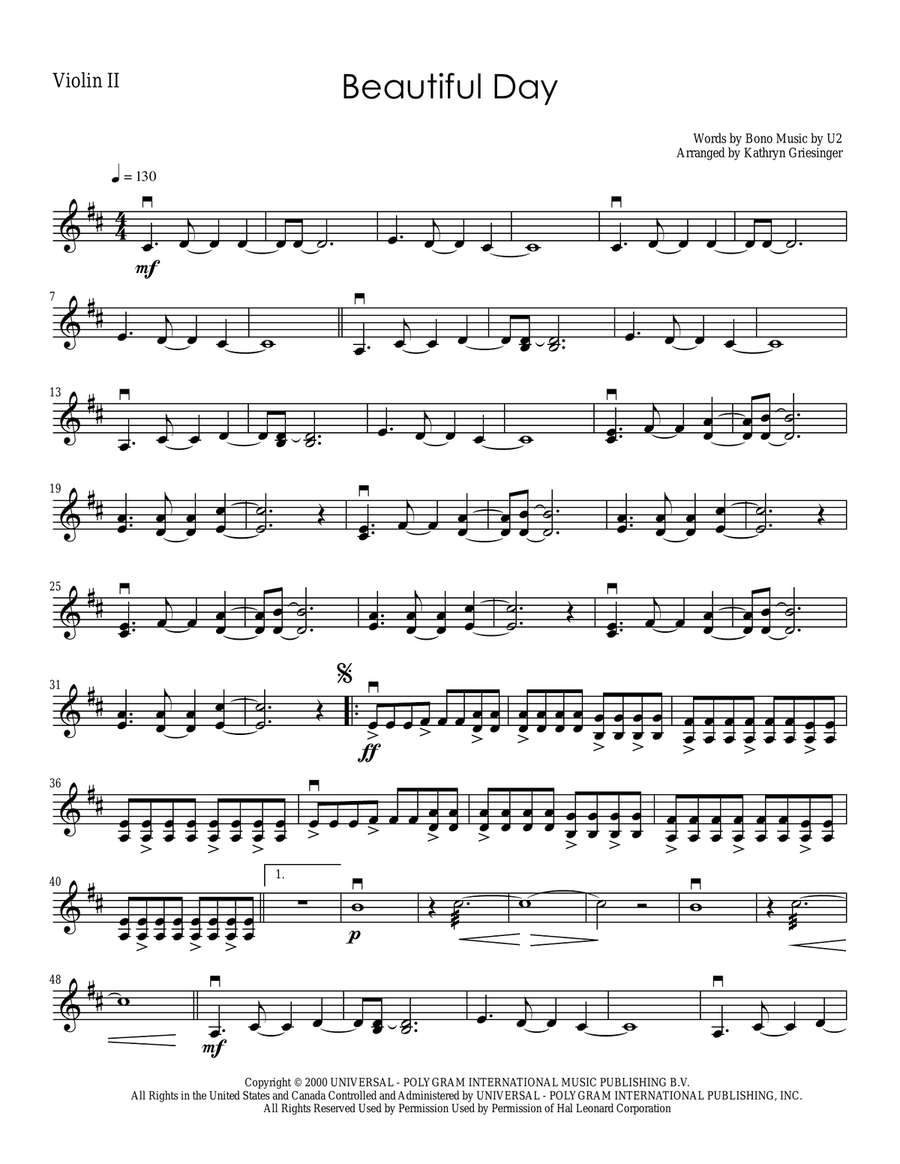 Beautiful Day String Quartet scores gallery preview page 3