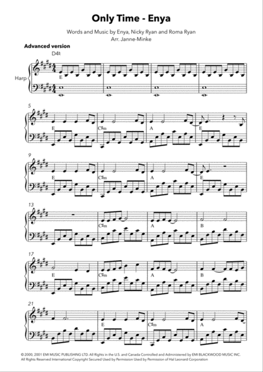 Only Time Harp scores gallery preview page 2